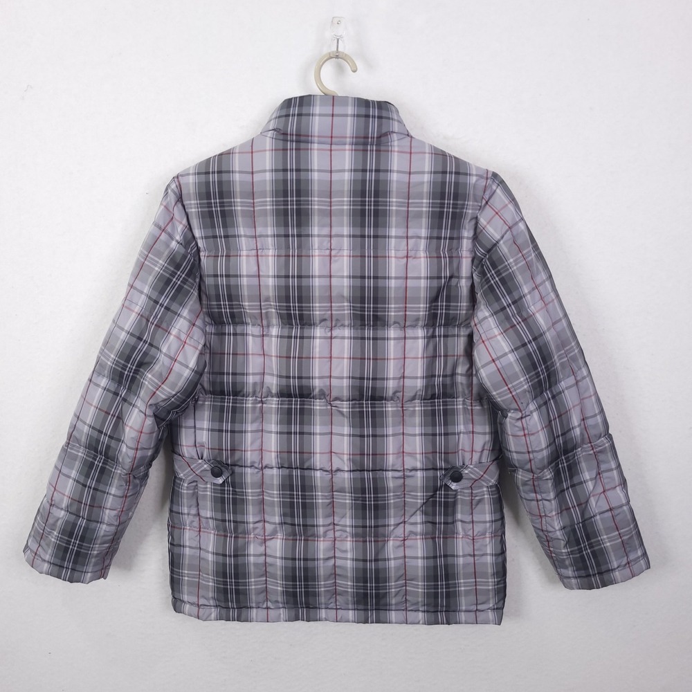 Vintage Eddie Weatheredge Bauer Goose Down Puffer Jacket Women Small Gray Plaid - Picture 2 of 15